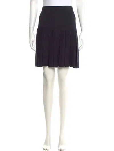 Pre-owned St John Wool Mini Skirt In Black