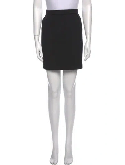Pre-owned St John Wool Mini Skirt In Black