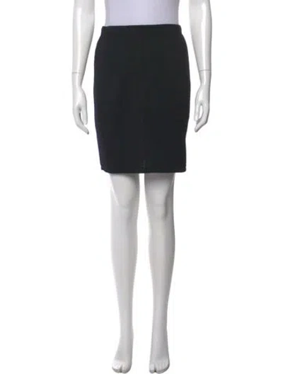 Pre-owned St John Wool Mini Skirt In Black