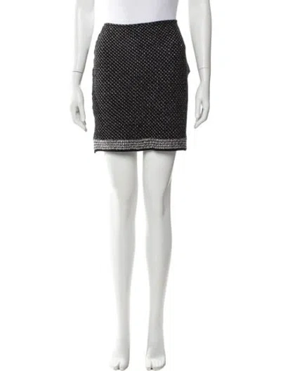 Pre-owned St John Wool Mini Skirt In Black
