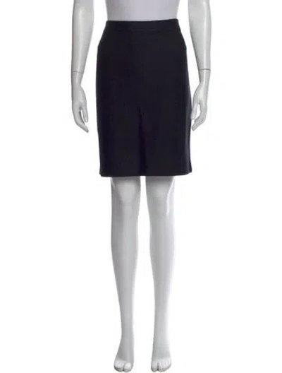 Pre-owned St John Wool Mini Skirt In Black