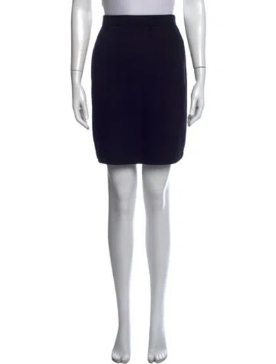 Pre-owned St John Wool Mini Skirt In Black