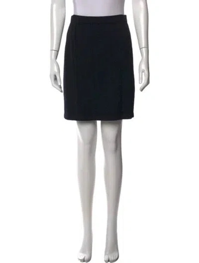 Pre-owned St John Wool Mini Skirt In Black