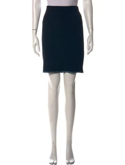Pre-owned St John Wool Mini Skirt In Black