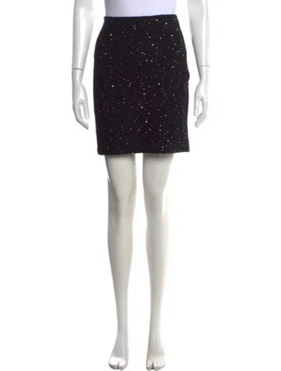 Pre-owned St John Wool Mini Skirt In Black