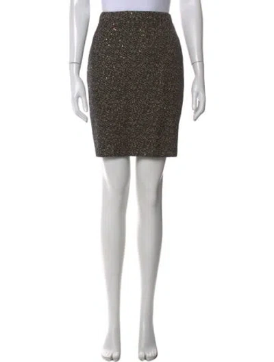 Pre-owned St John Wool Mini Skirt In Black