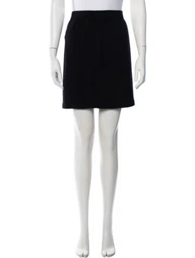 Pre-owned St John Wool Mini Skirt In Black