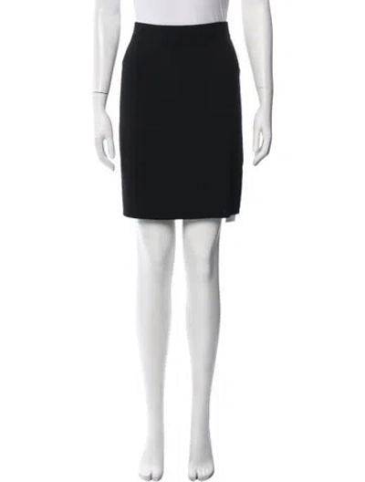 Pre-owned St John Wool Mini Skirt In Black