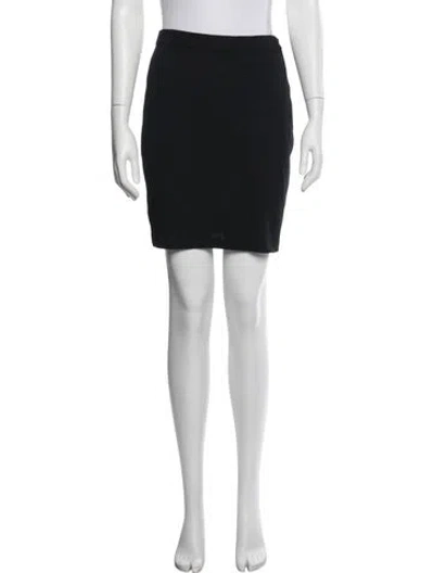 Pre-owned St John Wool Mini Skirt In Black