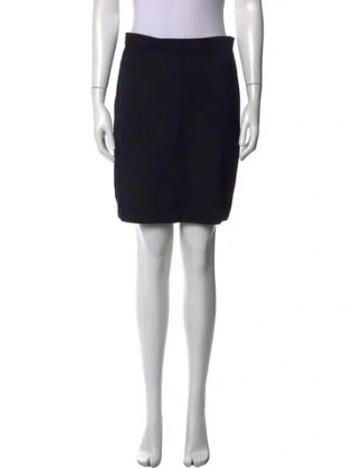 Pre-owned St John Wool Mini Skirt In Black