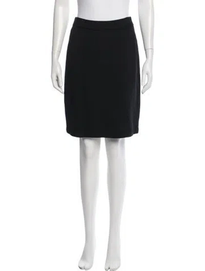Pre-owned St John Wool Mini Skirt In Black/metallic