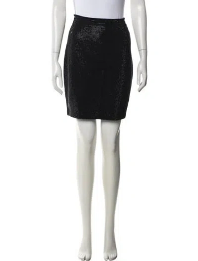 Pre-owned St John Wool Mini Skirt In Black/metallic