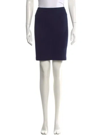 Pre-owned St John Wool Mini Skirt In Blue