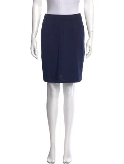 Pre-owned St John Wool Mini Skirt In Blue