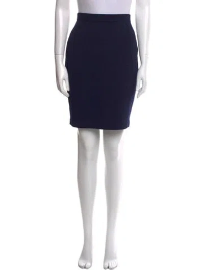 Pre-owned St John Wool Mini Skirt In Blue