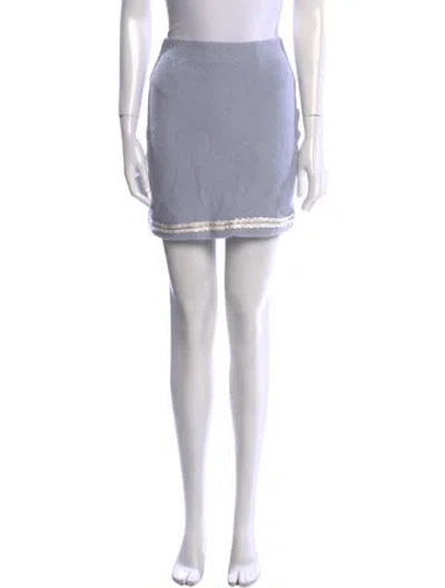 Pre-owned St John Wool Mini Skirt In Blue