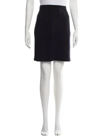 Pre-owned St John Wool Mini Skirt In Blue