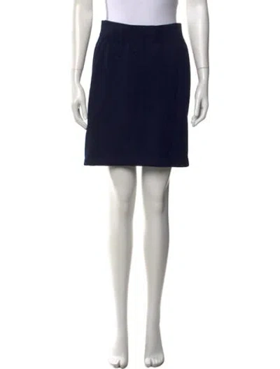 Pre-owned St John Wool Mini Skirt In Blue