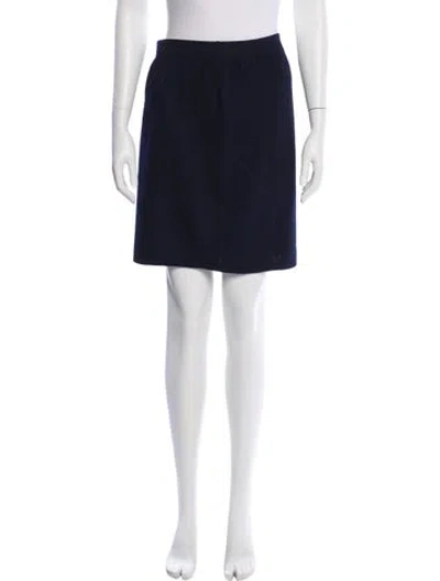 Pre-owned St John Wool Mini Skirt In Blue