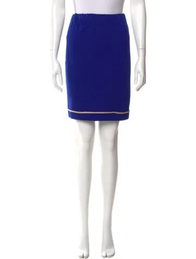 Pre-owned St John Wool Mini Skirt In Blue