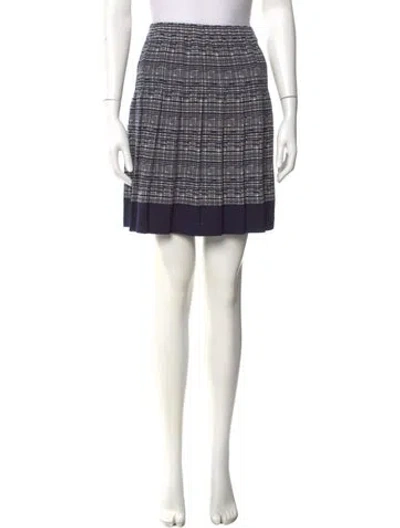 Pre-owned St John Wool Mini Skirt In Blue