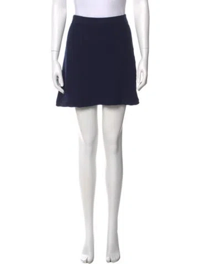Pre-owned St John Wool Mini Skirt In Blue