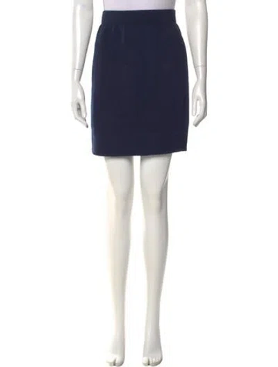 Pre-owned St John Wool Mini Skirt In Blue