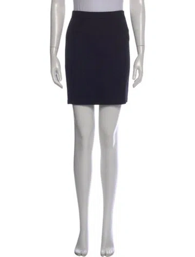 Pre-owned St John Wool Mini Skirt In Blue