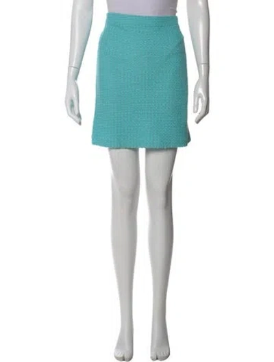 Pre-owned St John Wool Mini Skirt In Blue