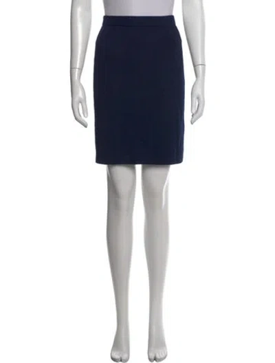 Pre-owned St John Wool Mini Skirt In Blue