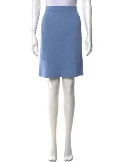 Pre-owned St John Wool Mini Skirt In Blue