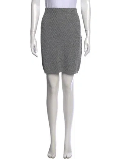 Pre-owned St John Wool Mini Skirt In Blue