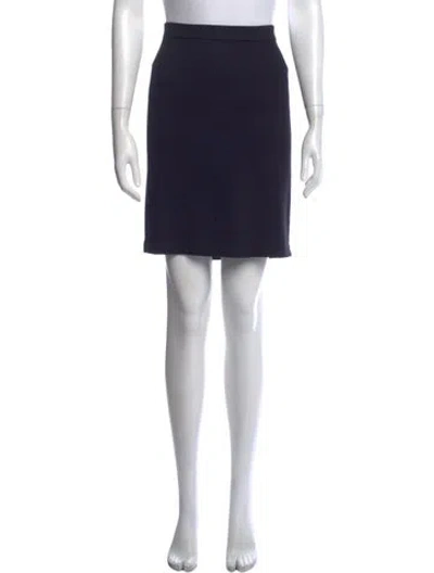 Pre-owned St John Wool Mini Skirt In Blue
