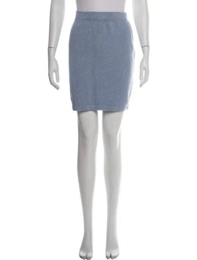 Pre-owned St John Wool Mini Skirt In Blue