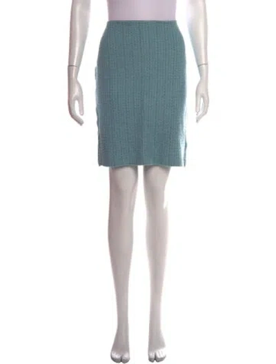 Pre-owned St John Wool Mini Skirt In Blue