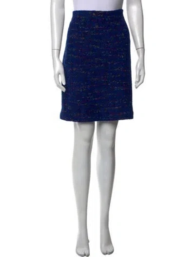 Pre-owned St John Wool Mini Skirt In Blue