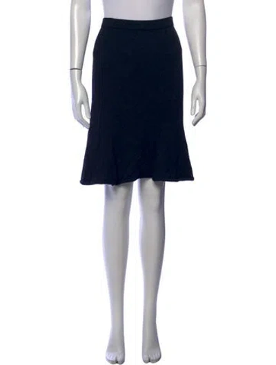 Pre-owned St John Wool Mini Skirt In Blue