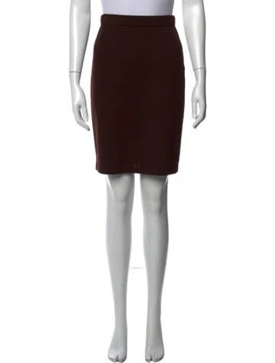 Pre-owned St John Wool Mini Skirt In Brown