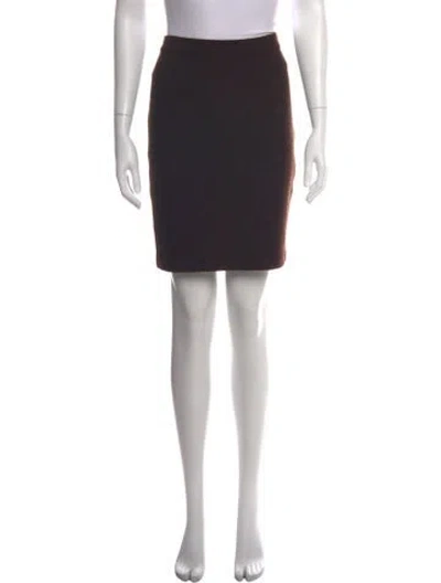 Pre-owned St John Wool Mini Skirt In Brown