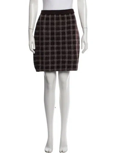 Pre-owned St John Wool Mini Skirt In Brown