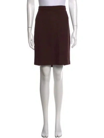 Pre-owned St John Wool Mini Skirt In Brown