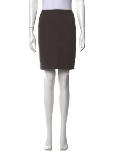 Pre-owned St John Wool Mini Skirt In Brown
