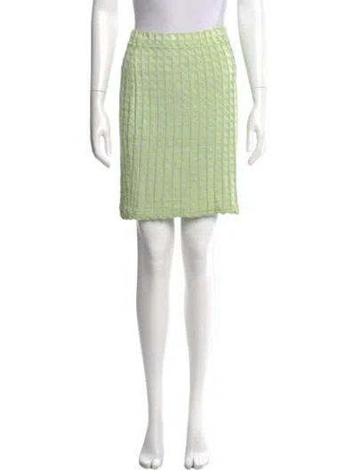 Pre-owned St John Wool Mini Skirt In Green