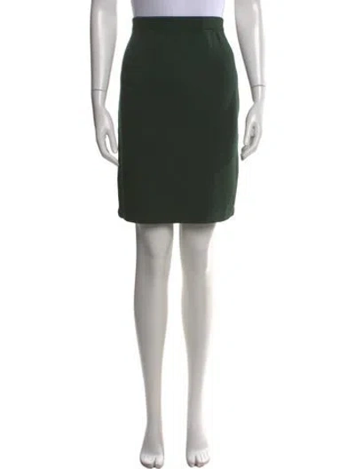 Pre-owned St John Wool Mini Skirt In Green