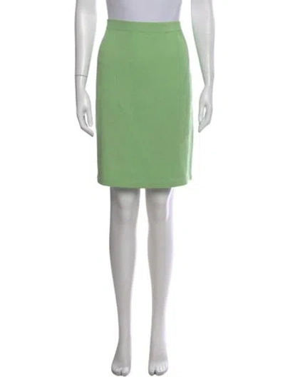 Pre-owned St John Wool Mini Skirt In Green