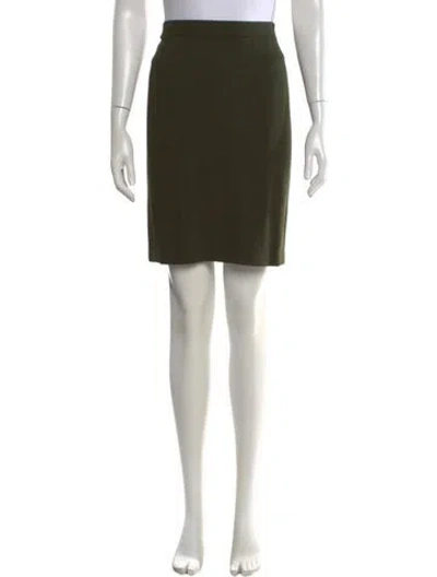 Pre-owned St John Wool Mini Skirt In Green