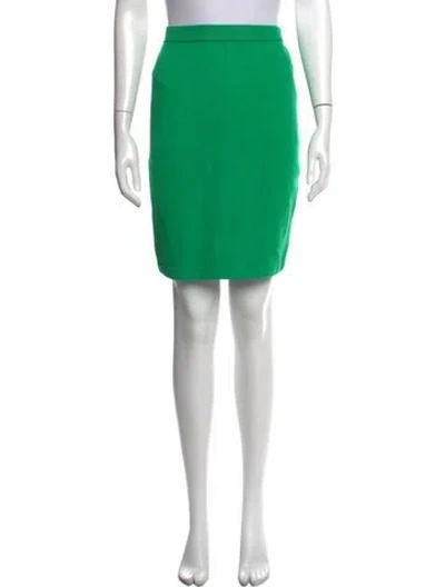 Pre-owned St John Wool Mini Skirt In Green