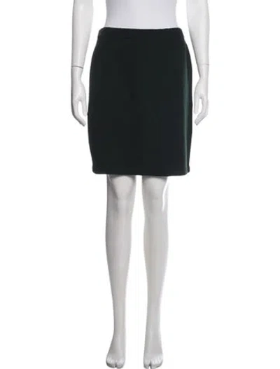 Pre-owned St John Wool Mini Skirt In Green
