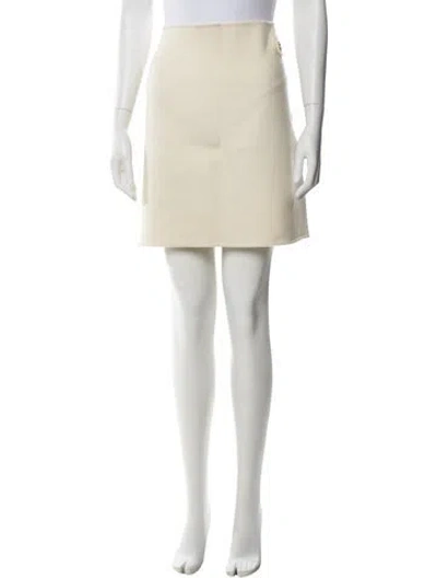 Pre-owned St John Wool Mini Skirt In Neutral