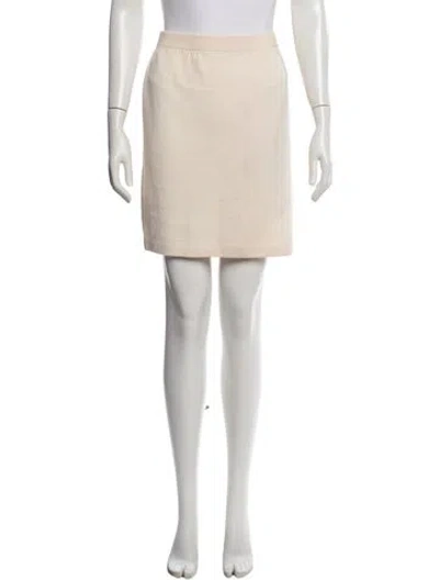 Pre-owned St John Wool Mini Skirt In Neutrals